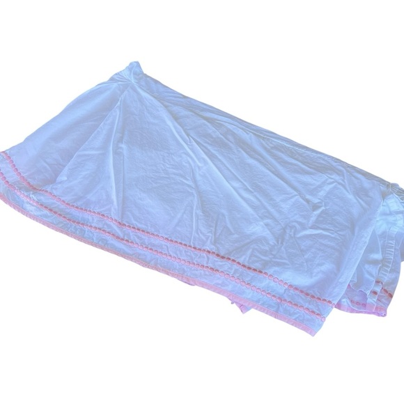 Pottery Barn Kids Pearl Dot Embroidered Crib Bedding Set Light Pink GUC - Picture 8 of 16